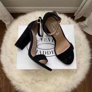 Steve Madden Carrson Black Suede Block Heel